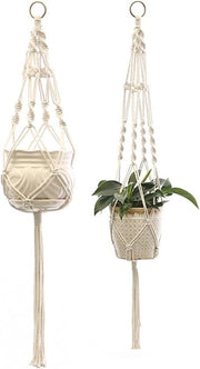 Set di appoggio piante da 2 pezzi - sostenitori di vaso fiorale - corda di cotone - decorazione interna ed esterna