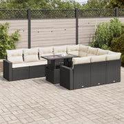 Set Divani da Giardino 11 pz con Cuscini in Polyrattan Nero 3326387