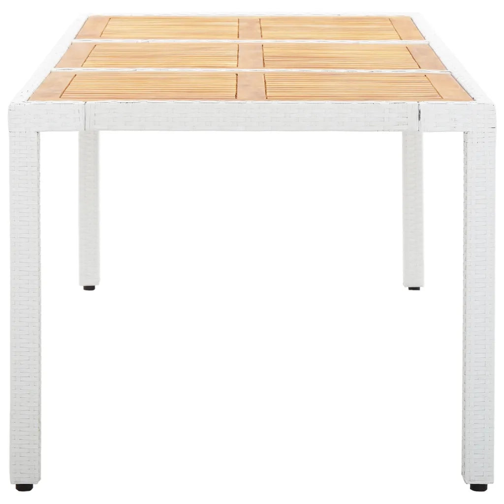 Set da Pranzo per Giardino 9 pz in Polyrattan Bianco 45980