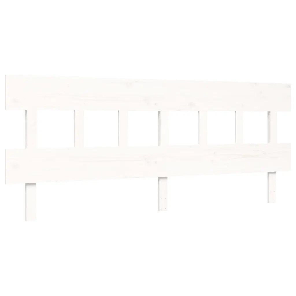 Giroletto con Testiera Bianco 200x200 cm in Legno Massello 3195177
