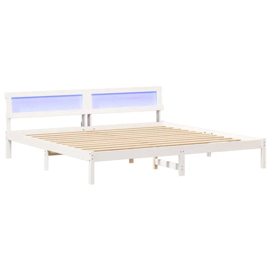 Struttura del letto Bianco 180 x 200 cm Pino massello 872810