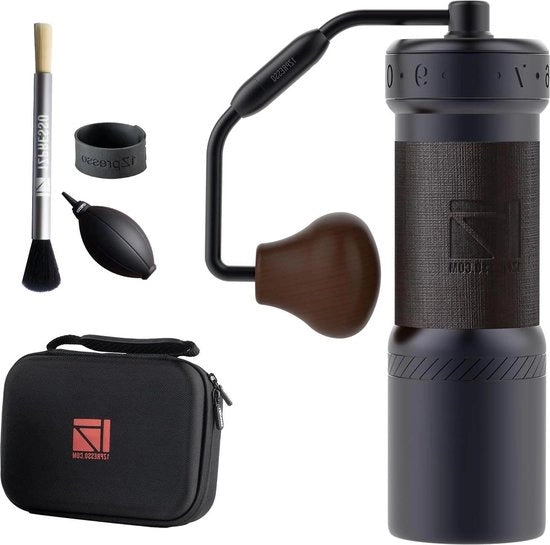 Macchina per caffè a mano con regolazione di grana - cono in acciaio inossidabile - borsa portatile - regolazione di grana regolabile - 100 giri per ciclo - macchina per caffè universale