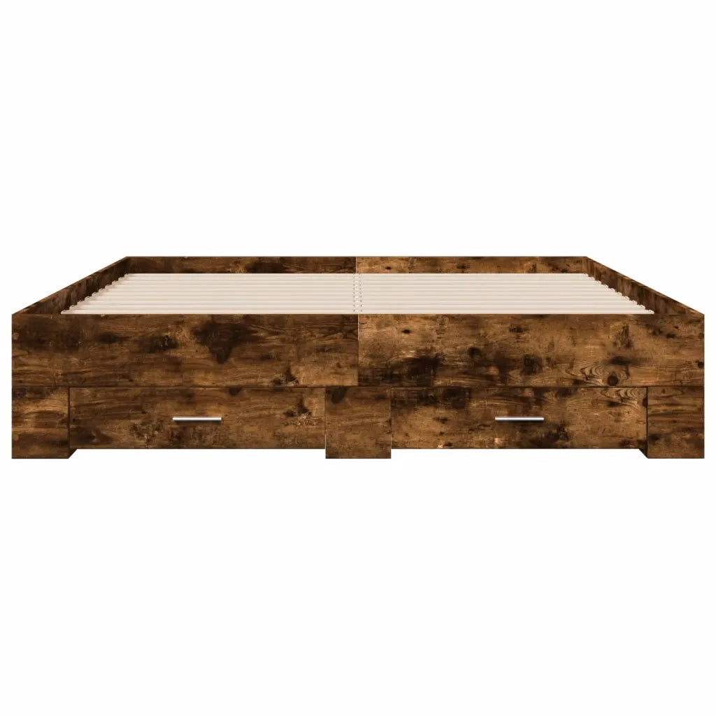 Giroletto con Cassetti Rovere Fumo 140x200 cm Legno Multistrato