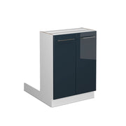 Isola cucina Fame-Line Blu scuro lucido/Bianco 60 cm senza piano di lavoro Vicco