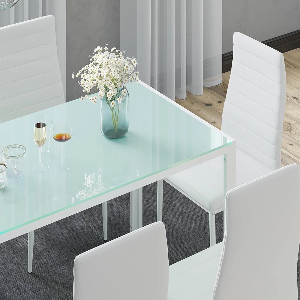 Sedia da sala da pranzo Grand, Bianco, 42.5 x 48 cm Set di 6, per l’utilizzo come set da pranzo in cucina o sala da pranzo