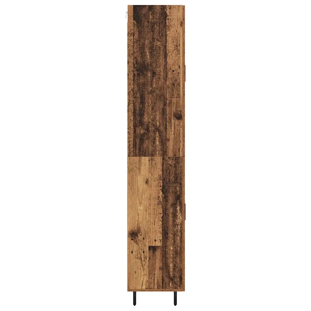 Credenza 2 pcs Legno vecchio Legno Stratificato e Vetro 3415789