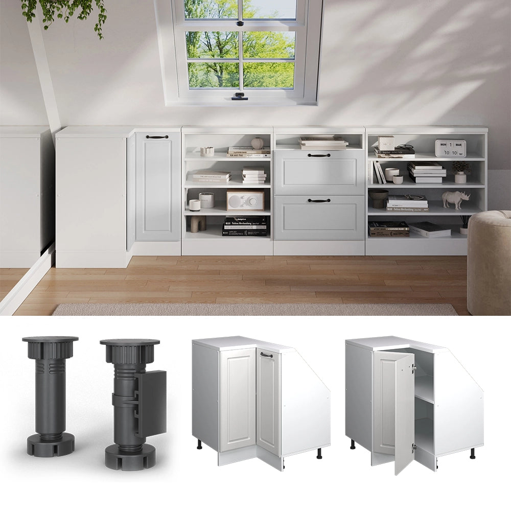Mobile sottotetto Mobile angolare Rion Bianco rustico/Bianco 75.6 x 83.8 cm con 1 porta Vicco