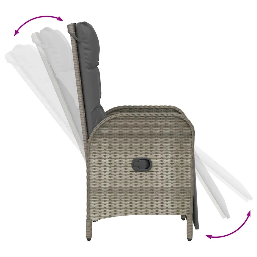 Set da Pranzo per Giardino con cuscino 7 pcs Grigio polyrattan 3380138