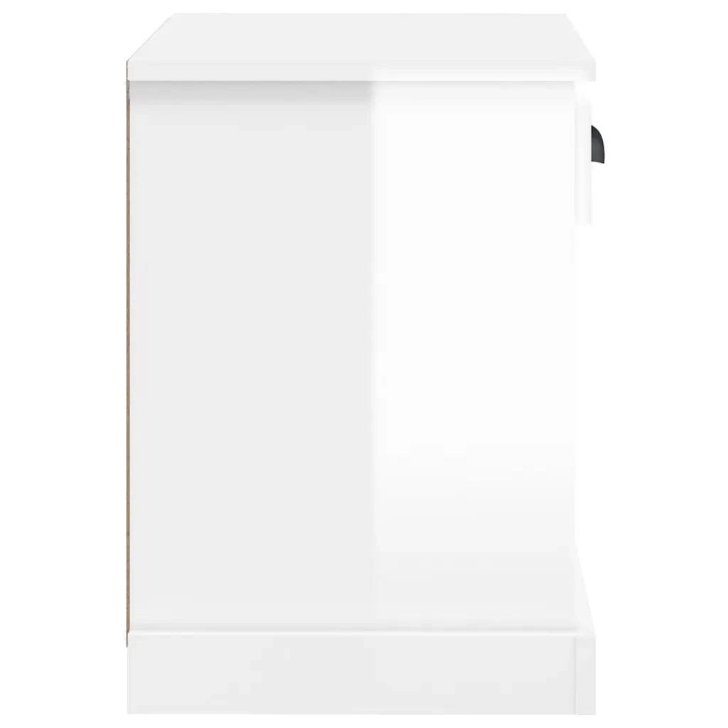 Comodino Bianco Lucido 43x36x50 cm 816348