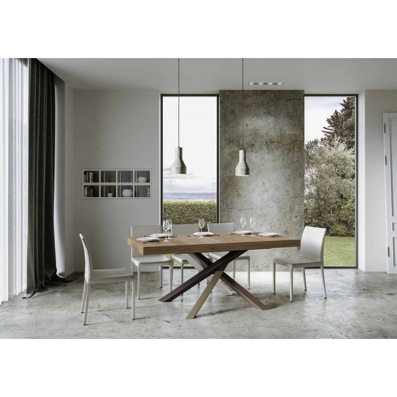 Tavolo allungabile 90x180/284 cm Volantis Premium telaio gambe 4 colori (C) - Quercia Natura