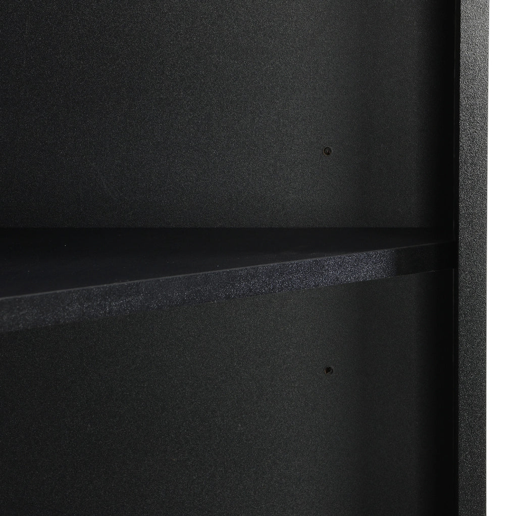 Mobile bagno angolare con due ripiani e ripiano regolabile, 36,5x36,5x155 cm, nero