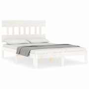 Letto matrimoniale | Letto per adulti | Giroletto senza Materasso Bianco 120x200 cm Legno Massello Pino