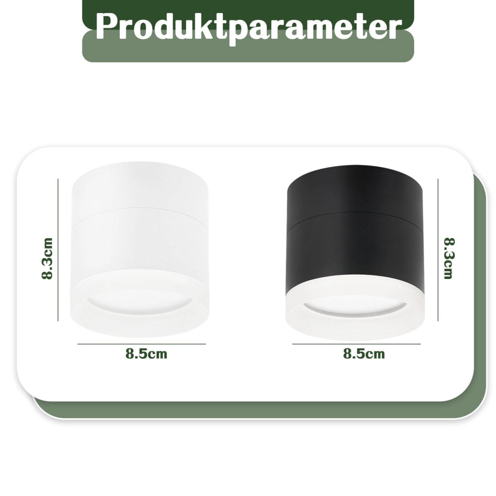 ZMH Faretto da soffitto LED bianchi rotondi da superficie 5W acrilico piccoli