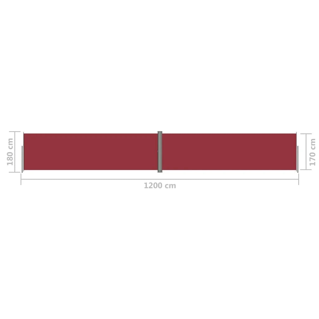 Tenda da sole laterale retrattile/schermo privacy per patio giardino terrazza balcone 180 x 1200 cm rosso 02_0007468
