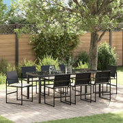Set da Pranzo per Giardino 9 pcs Nero 3379332