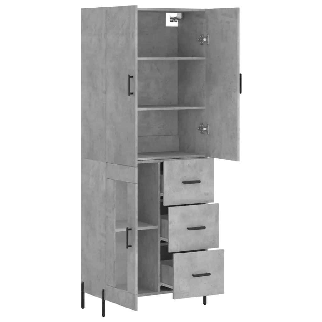 Credenza Grigio Cemento 69,5x34x180 cm in Legno Multistrato 3195967
