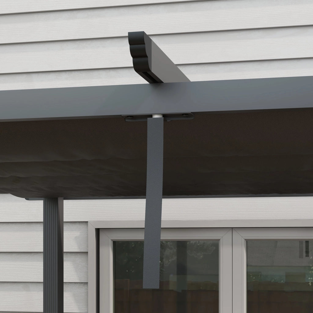 Pergola Gazebo 4x3 m con 8 Fori di Drenaggio in Alluminio Metallo e Poliestere Grigio Scuro