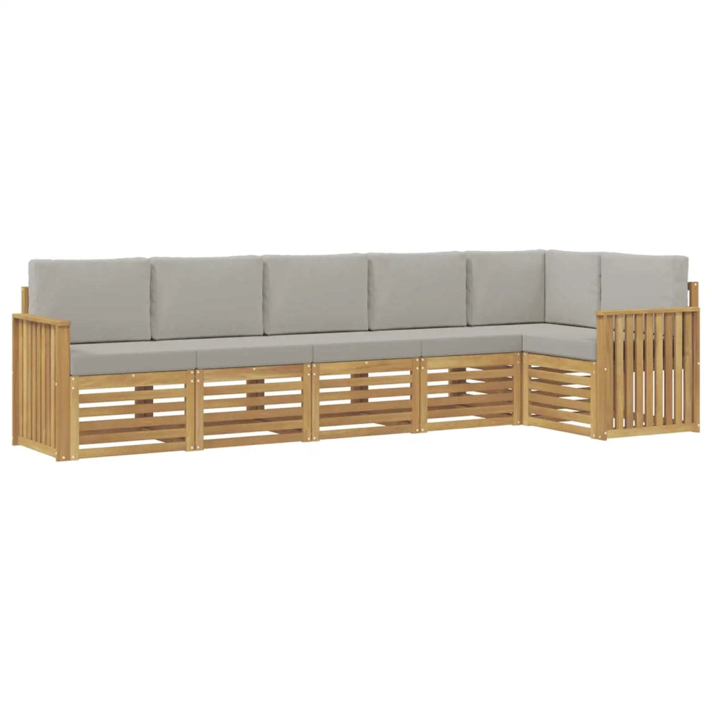 Set di divani da esterno 6 pcs Bianco e Grigio Chiaro 3391911