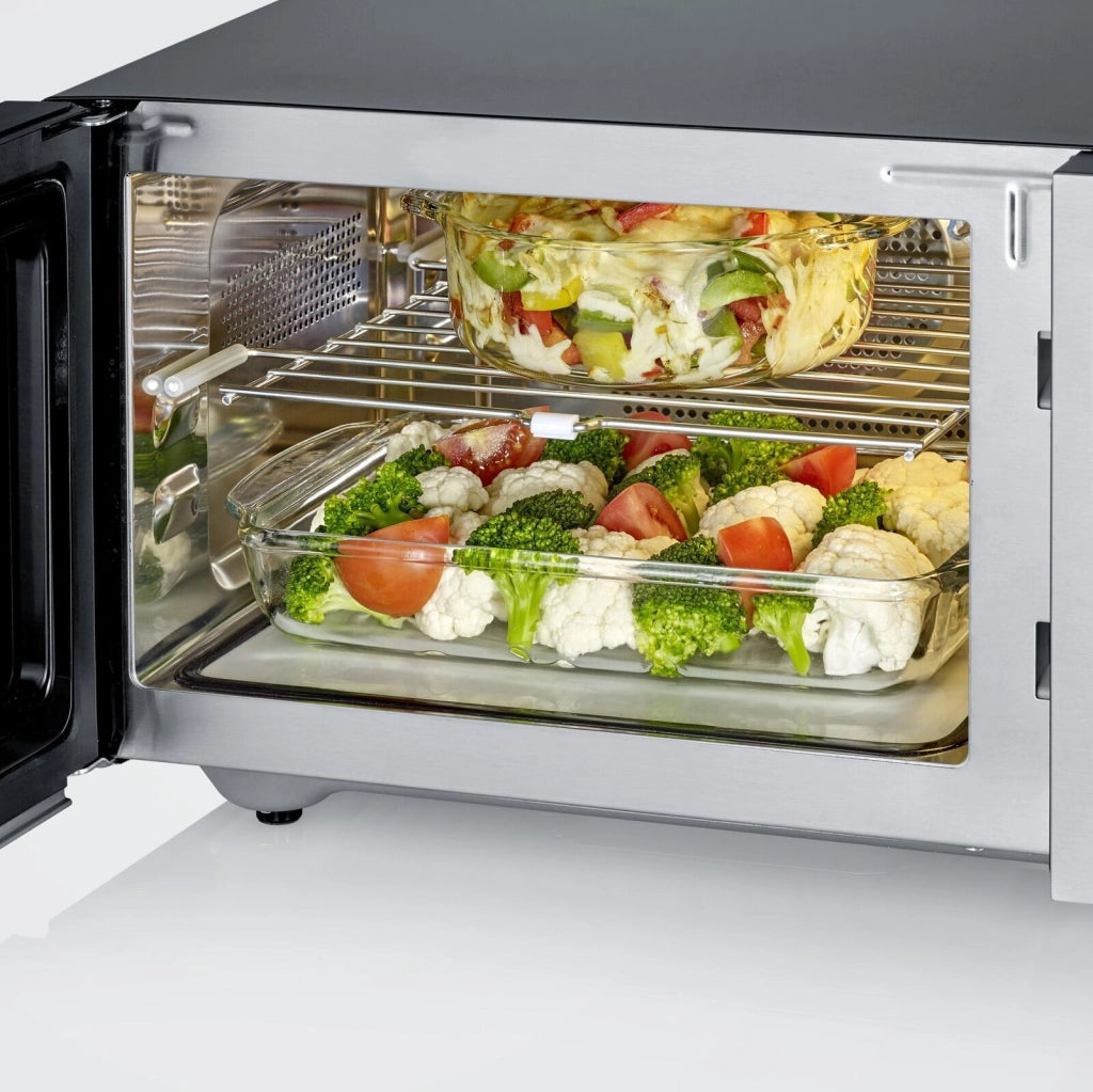 Severin MW 7777 forno a microonde Superficie piana Microonde con grill 25 L 900 W Nero, Acciaio inossidabile