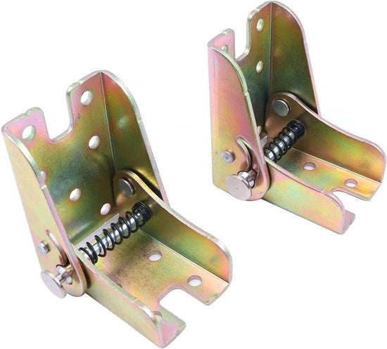2 pezzi di supporto di gomito autochiudente per tavola da letto pieghevole, poggiatesta 90°, in acciaio galvanizzato, resistente all'usura, per poggiatesta pieghevole, accessori per mobili.