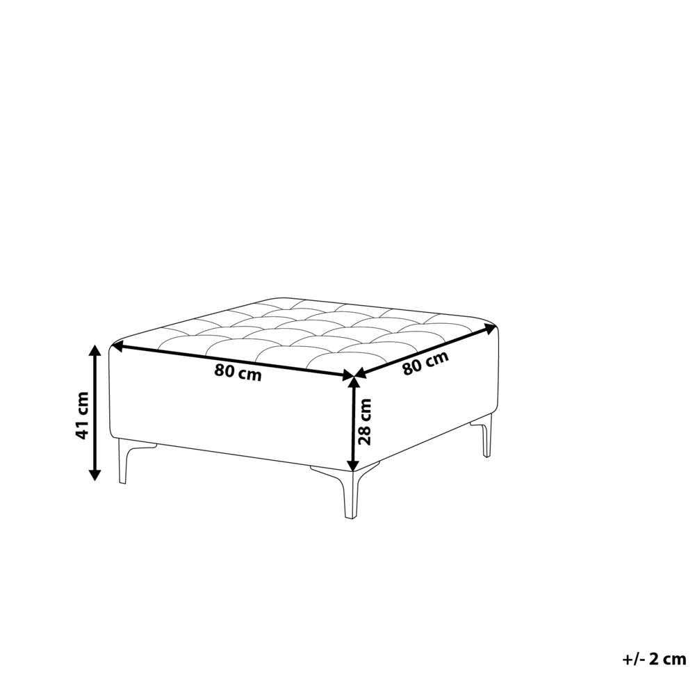 Pouf moderno quadrato poggiapiedi in ecopelle bianco trapuntato ottomana moderno con gambe dorate