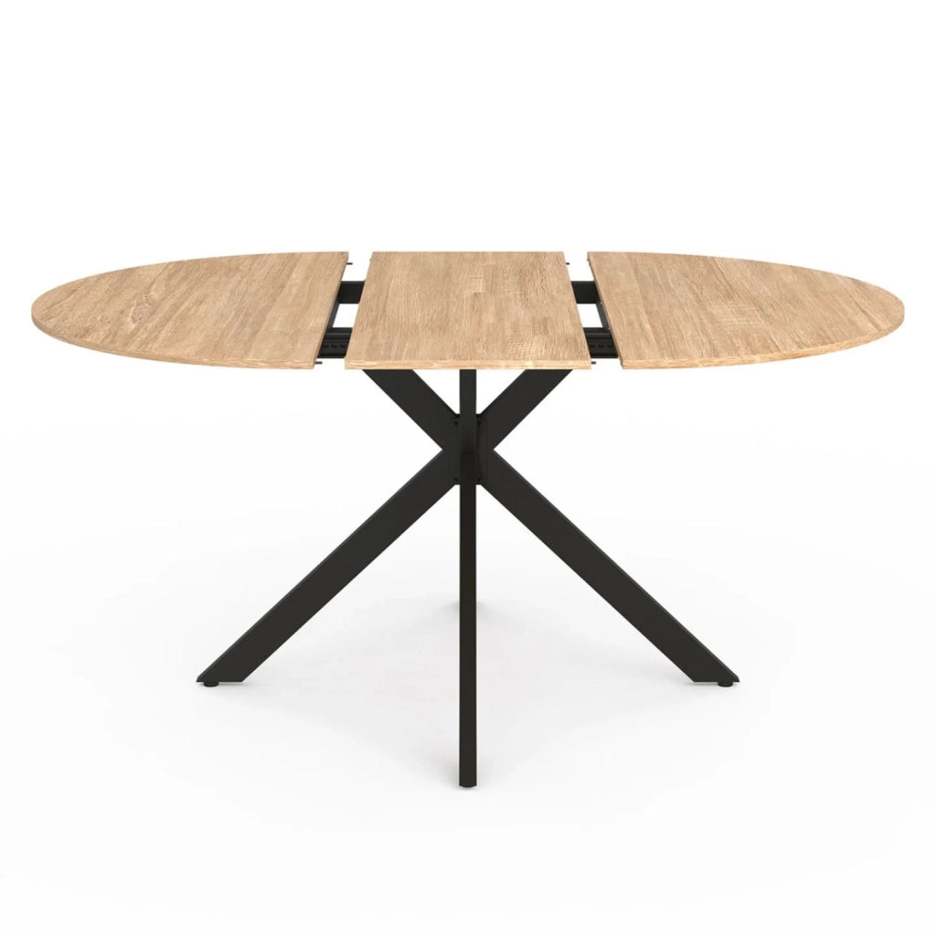 IDMarket - Tavolo da pranzo rotondo allungabile ALIX 110 - 150 cm e 4 sedie MILA in velluto grigio scuro