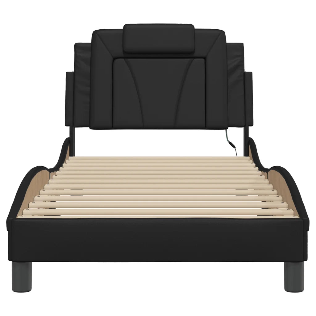 Giroletto Viana con LED senza Materasso Nero 90x190 cm 3213987