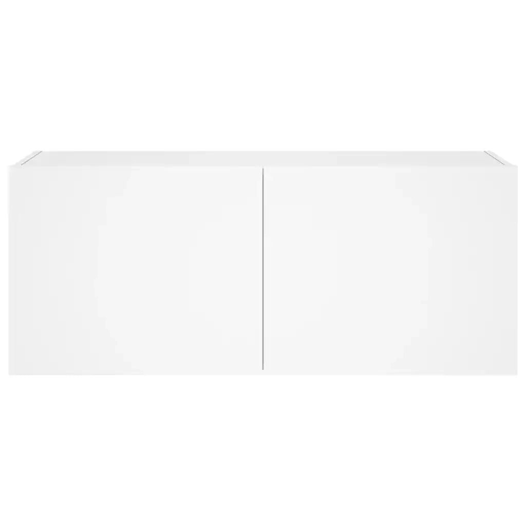 Mobile TV a Parete con Luci LED Bianco 100x35x41 cm