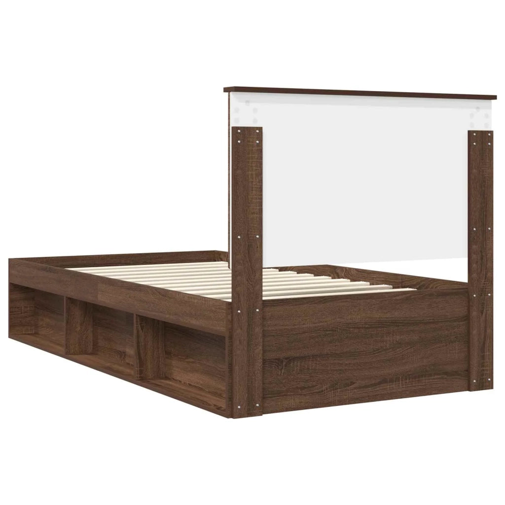 Struttura del letto Rovere Marrone 100 x 200 cm Pino massello