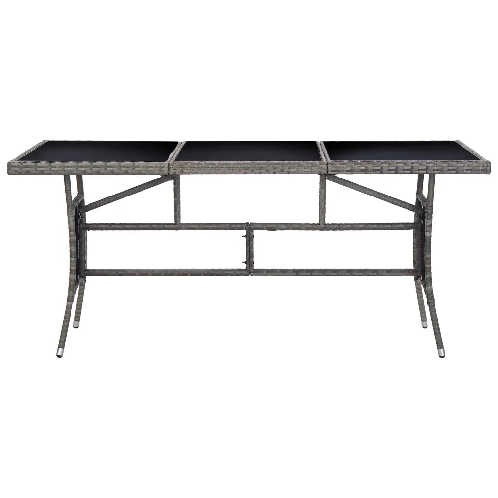 Tavolo da Giardino | Tavolino da esterno Grigio 170x80x74 cm in Polyrattan