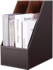 Organizzatore per riviste con design elegante - Struttura in legno - 2 slot - Organizzatore - Carta A4 - Altezza 34,5 cm - Libreria