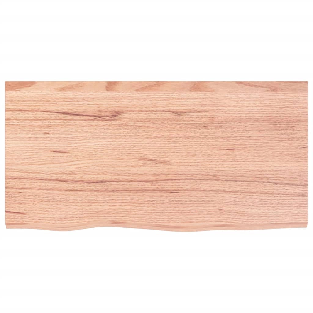 Piano Bagno Marrone 80x40x(2-4) cm Legno Massello Trattatocod mxl 74451