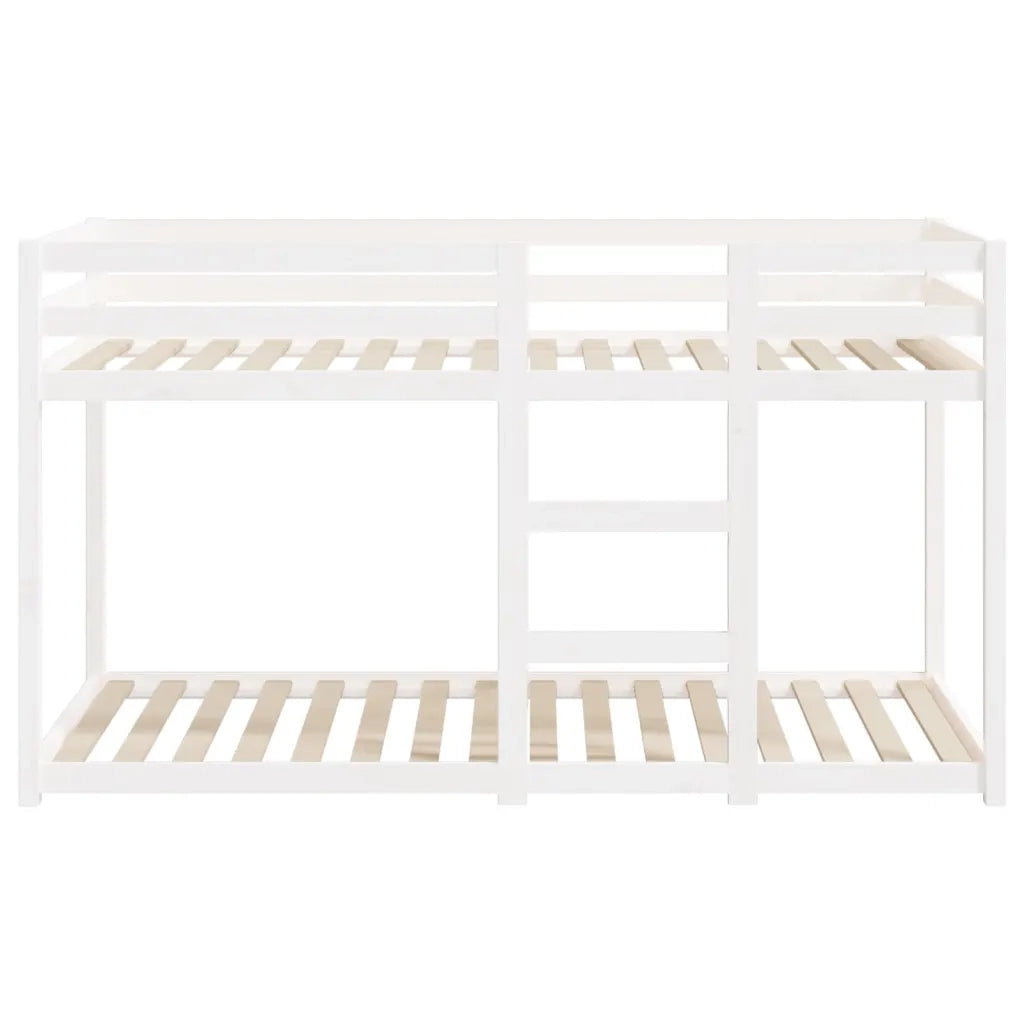Letto singolo | Letto per adulti | Letto a Castello Bianco 75x190 cm in Legno Massello di Pino