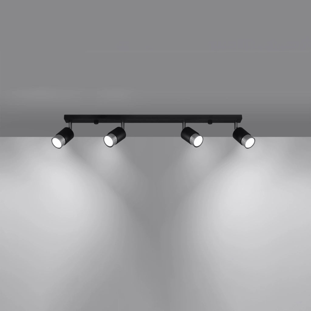 Lampada da soffitto NERO 4 nero/cromo