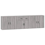 Credenza cassettiera cassettiera mobile contenitore organizer cucina soggiorno soggiorno 3 pz sonoma MDF grigio 02_0037192