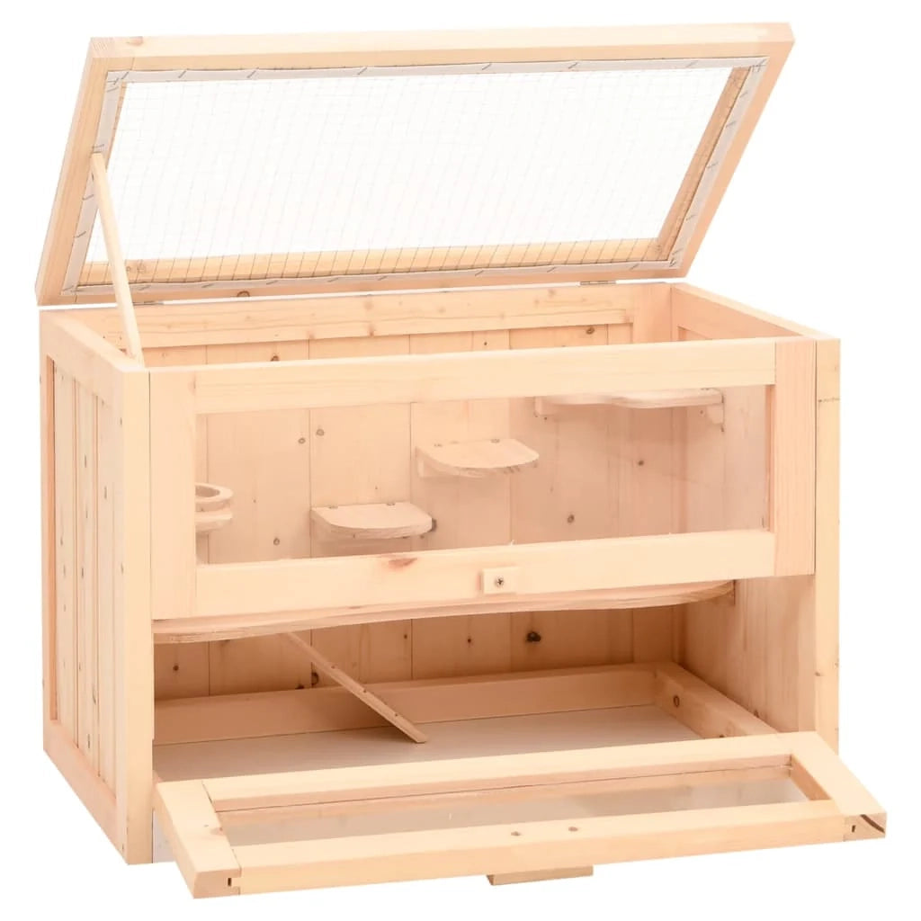 Gabbia per criceti 60 x 35,5 x 42 cm in legno massello di abete marrone 02_0041680