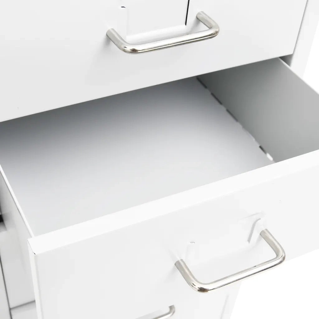 Schedario Mobile Bianco 28x41x109 cm in Metallo 335920