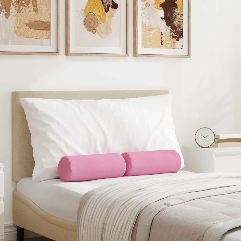 Cuscini a rullo 2 pcs Rosa Ø 15 x 40 cm Tessuto