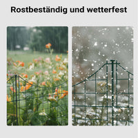 Recinzione giardino, set con 5 elementi verdi con bordo curvo, recinzione in rete metallica 770 x 8 x 640 mm, recinto a innesto di facile montaggio