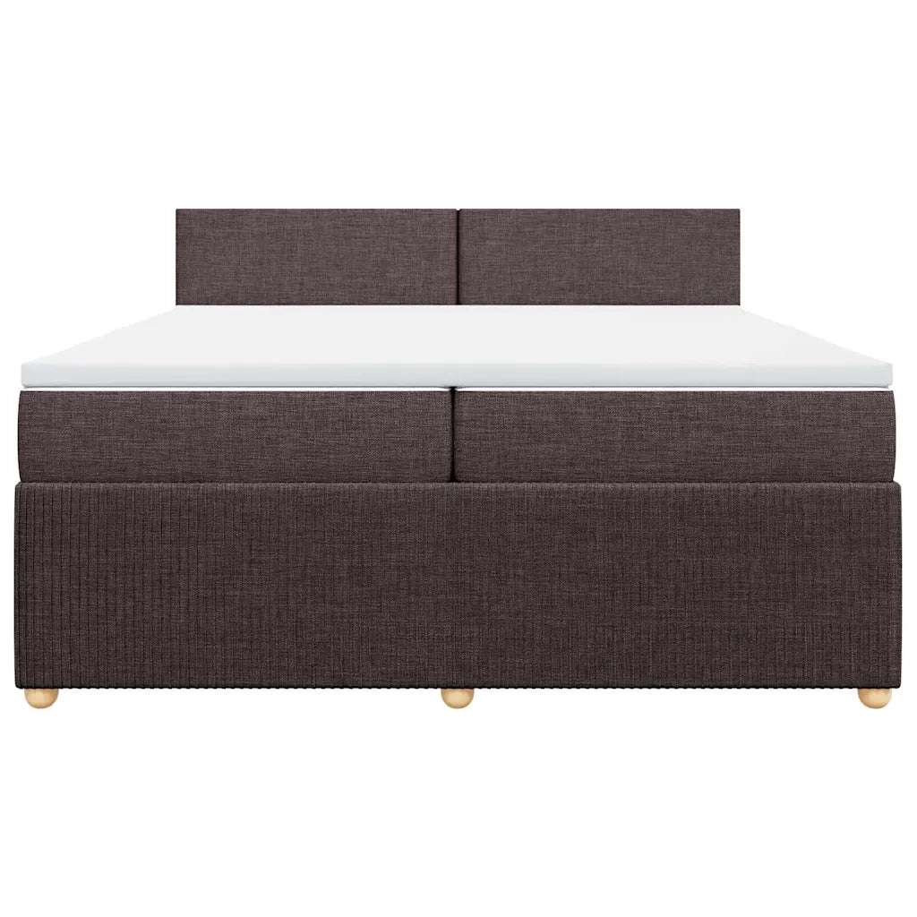 Giroletto a Molle con Materasso Marrone Scuro 200x200cm Tessuto