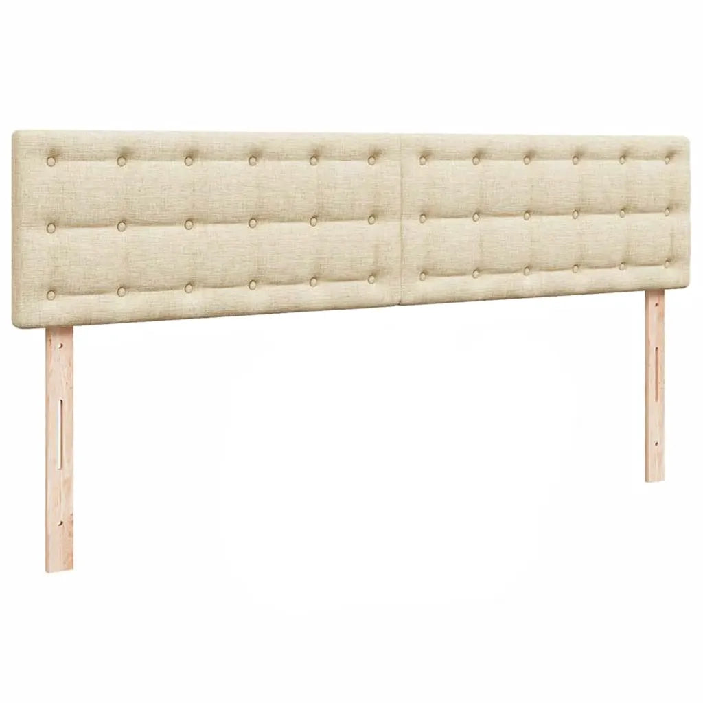 Struttura Letto Pouf con Materassi Crema 180x200 cm in Tessuto 3312890