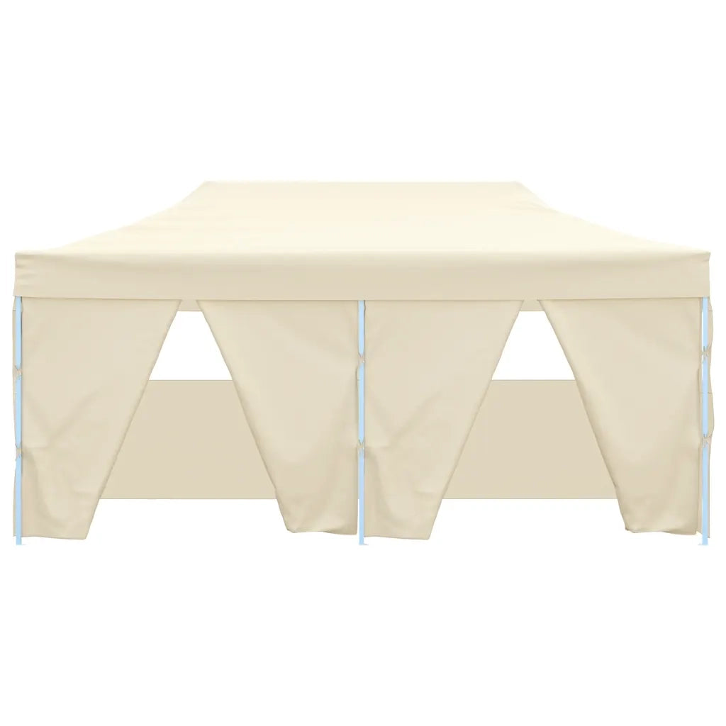 Gazebo | Pergolato Professionale Pieghevole con 4 Pareti 3x6m Acciaio Crema