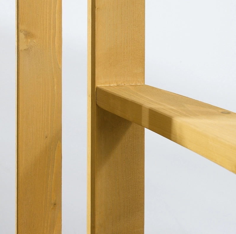 Panchina da giardino a 2 posti in legno di abete; arancione; 143 x 51 x 85 cm