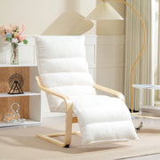 POLTRONA Relax con poggiapiedi regolabile 67x93-114x105 cm Bianco