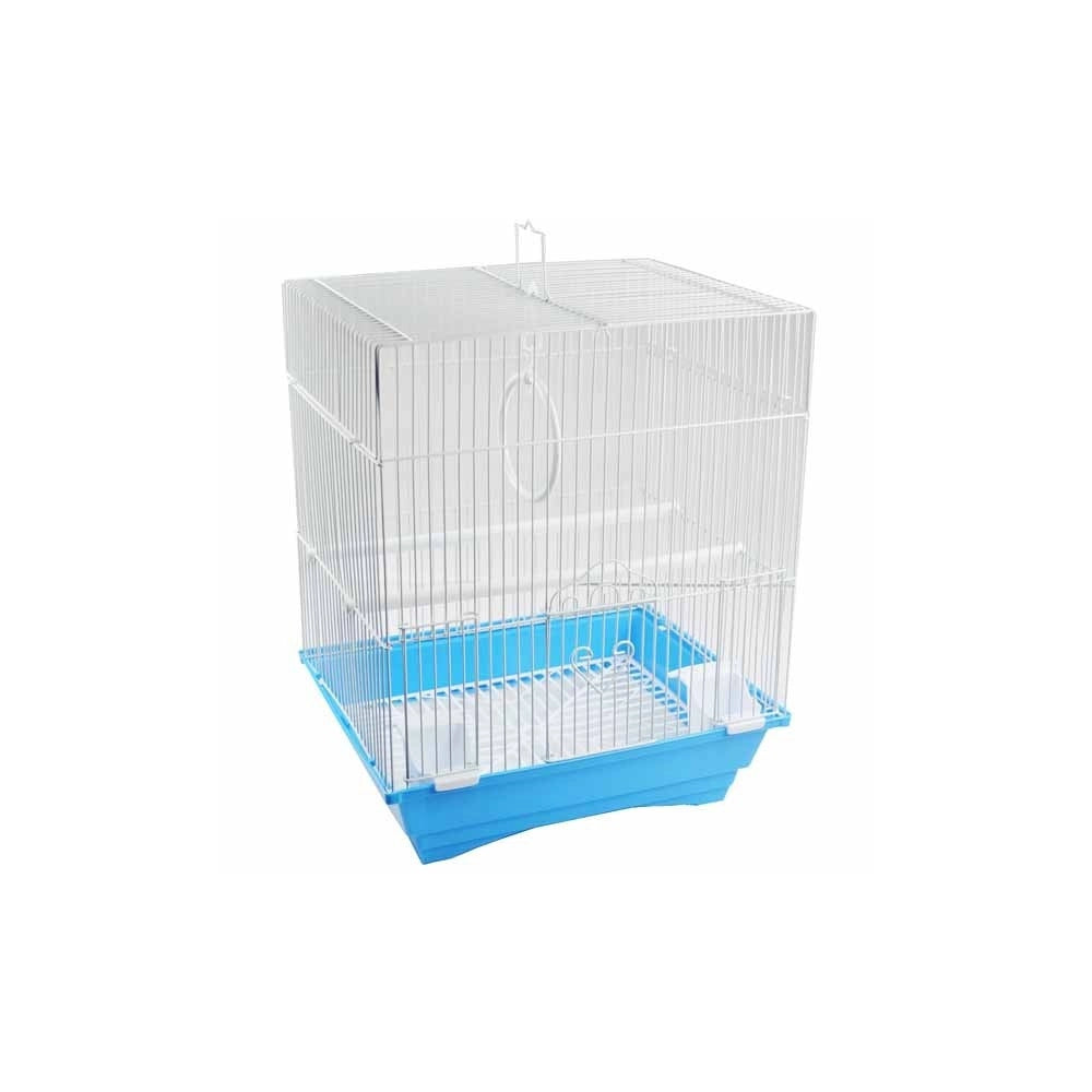 Trade Shop - Gabbia Per Uccelli Gabbietta Canarini Colori Assortiti 42x27x32 Cm Quadrata -