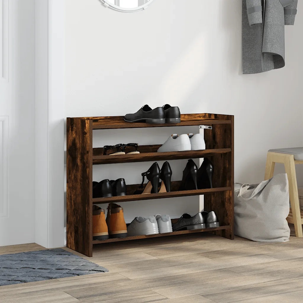 Scarpiera Rovere Fumo 80x25x62 cm in Legno Multistrato 859918