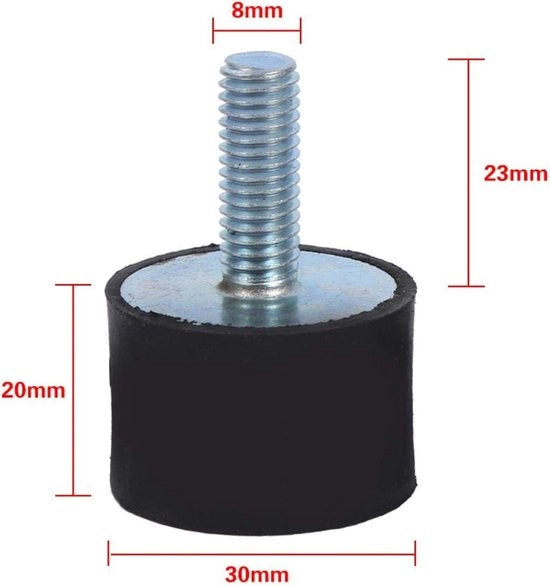 Supporti in gomma M8 M6 Dampened anti-vibrazioni Silentblock-schermi Nero - Argento VD30*20 M8*23.