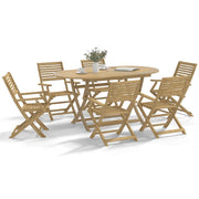 Sedie Giardino Pieghevoli 8pz 54,5x61,5x86,5 cm Massello Acacia 3214227