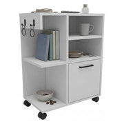Fornelli, Armadio Multiuso 1 Anta 5 Ripiani, 81x60h cm Bianco
