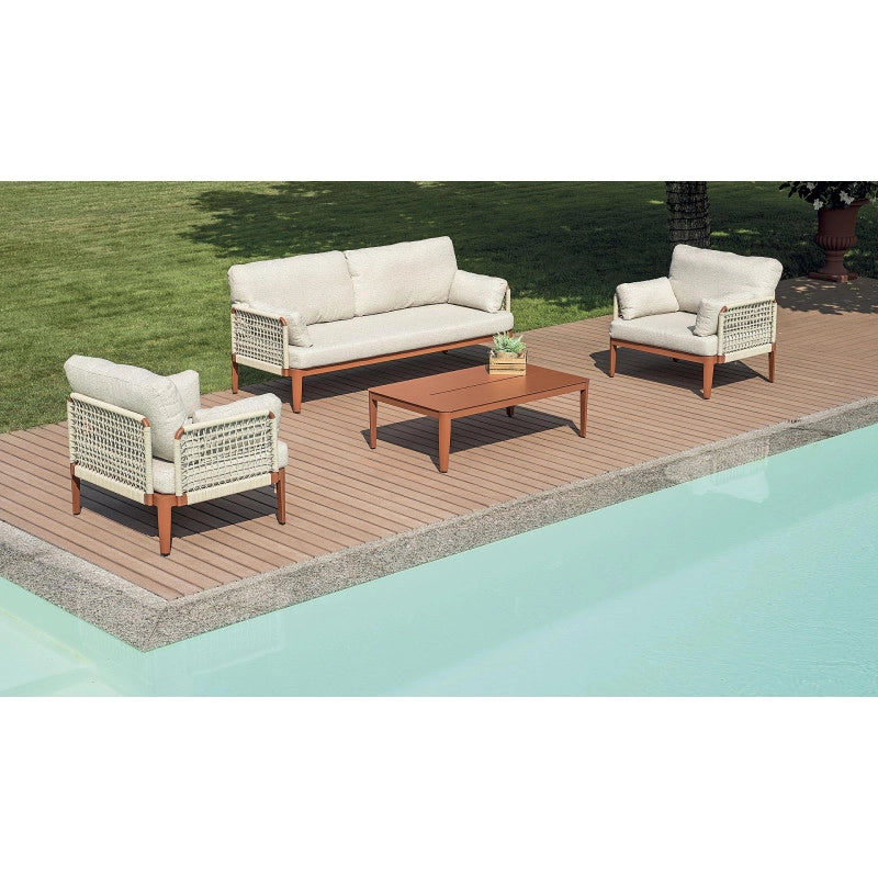 Salotto Bandol In Alluminio Rosso + Corda Beige Moia